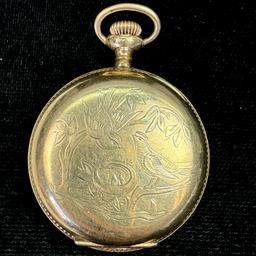 Circa 1940 7-jewel Swiss Lady Rose covered pocket watch