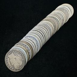 Roll of 40 full-rim good or better Barber quarters