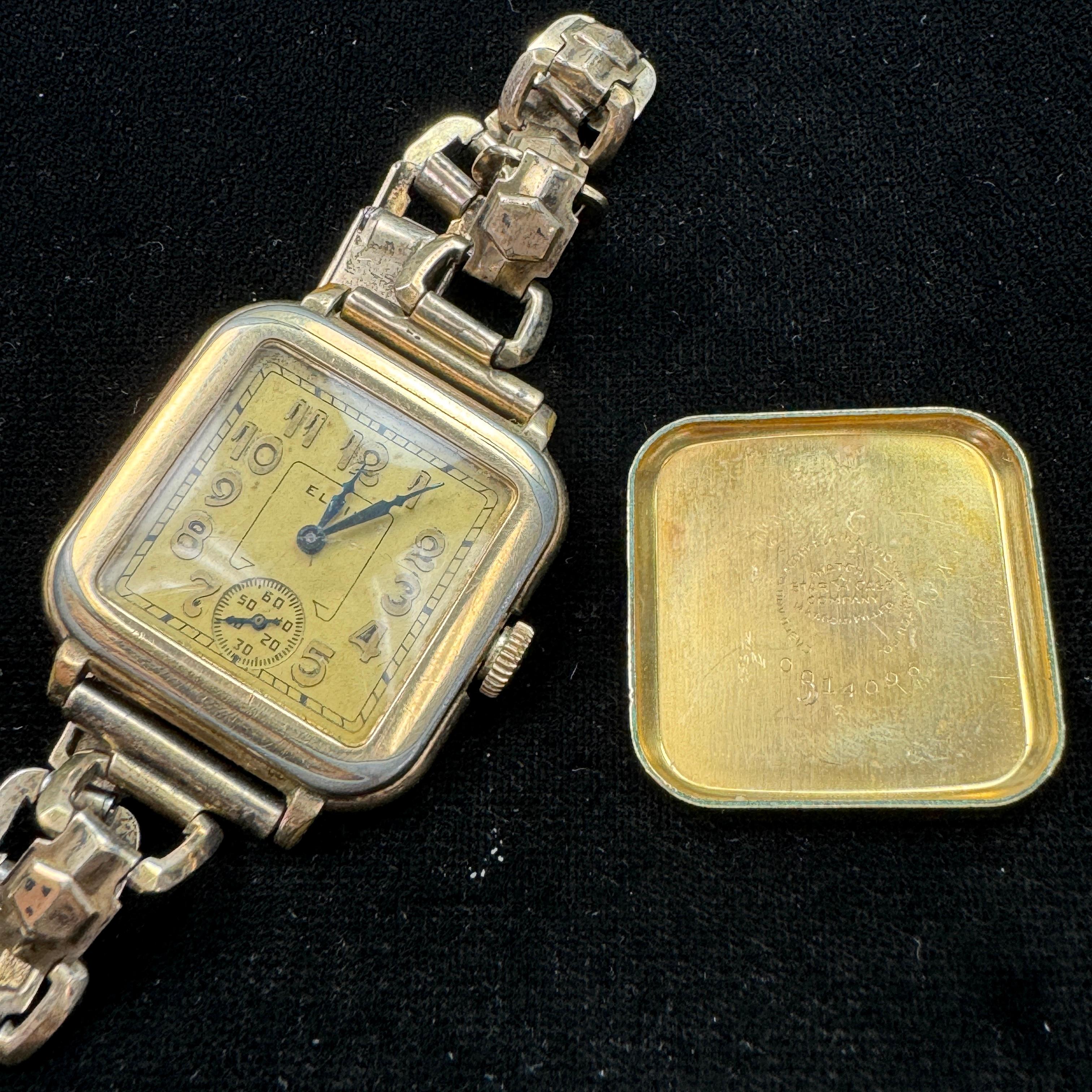 Circa 1934 15-jewel Elgin model 1 transitional wristwatch
