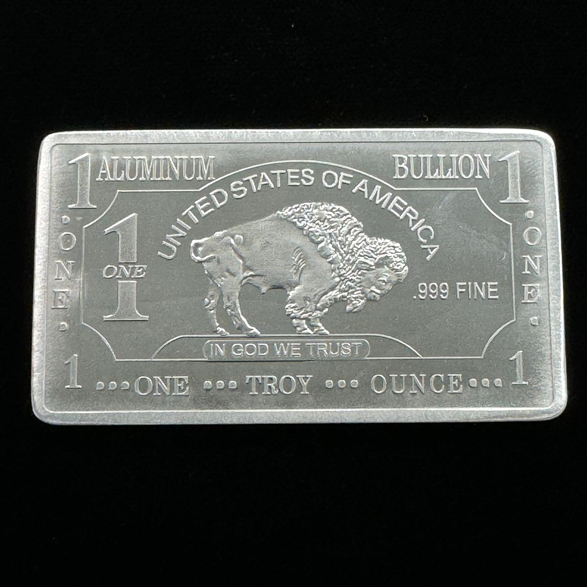 1 troy ounce aluminum bullion ingot