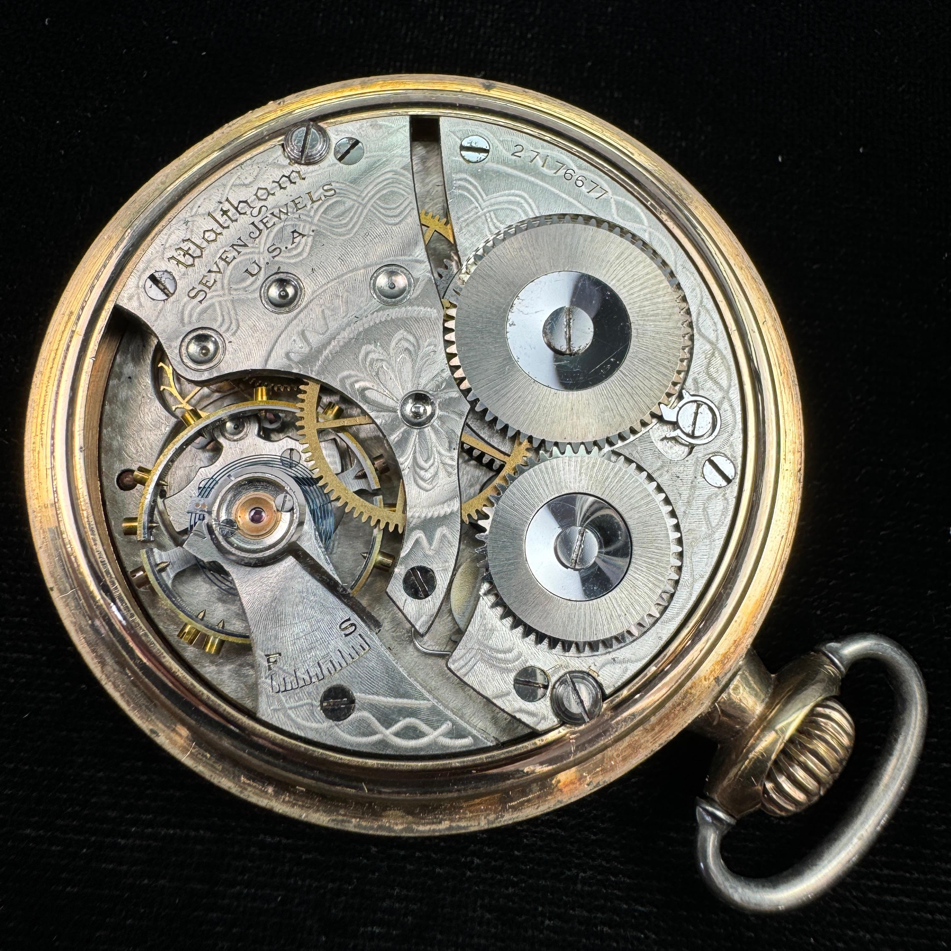 Circa 1930 7-jewel Waltham Model 1908 open face pocket watch