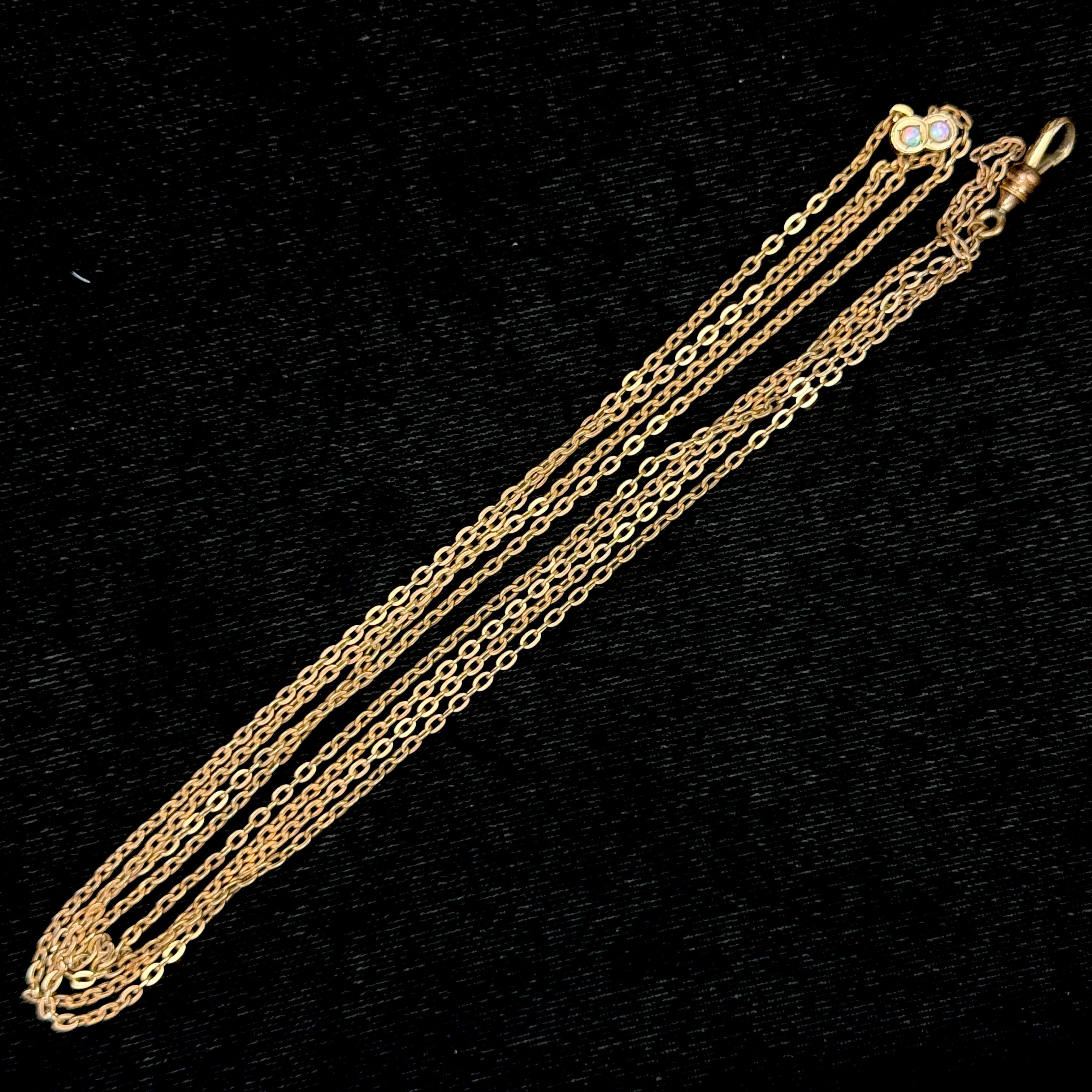Vintage yellow gold-filled watch chain