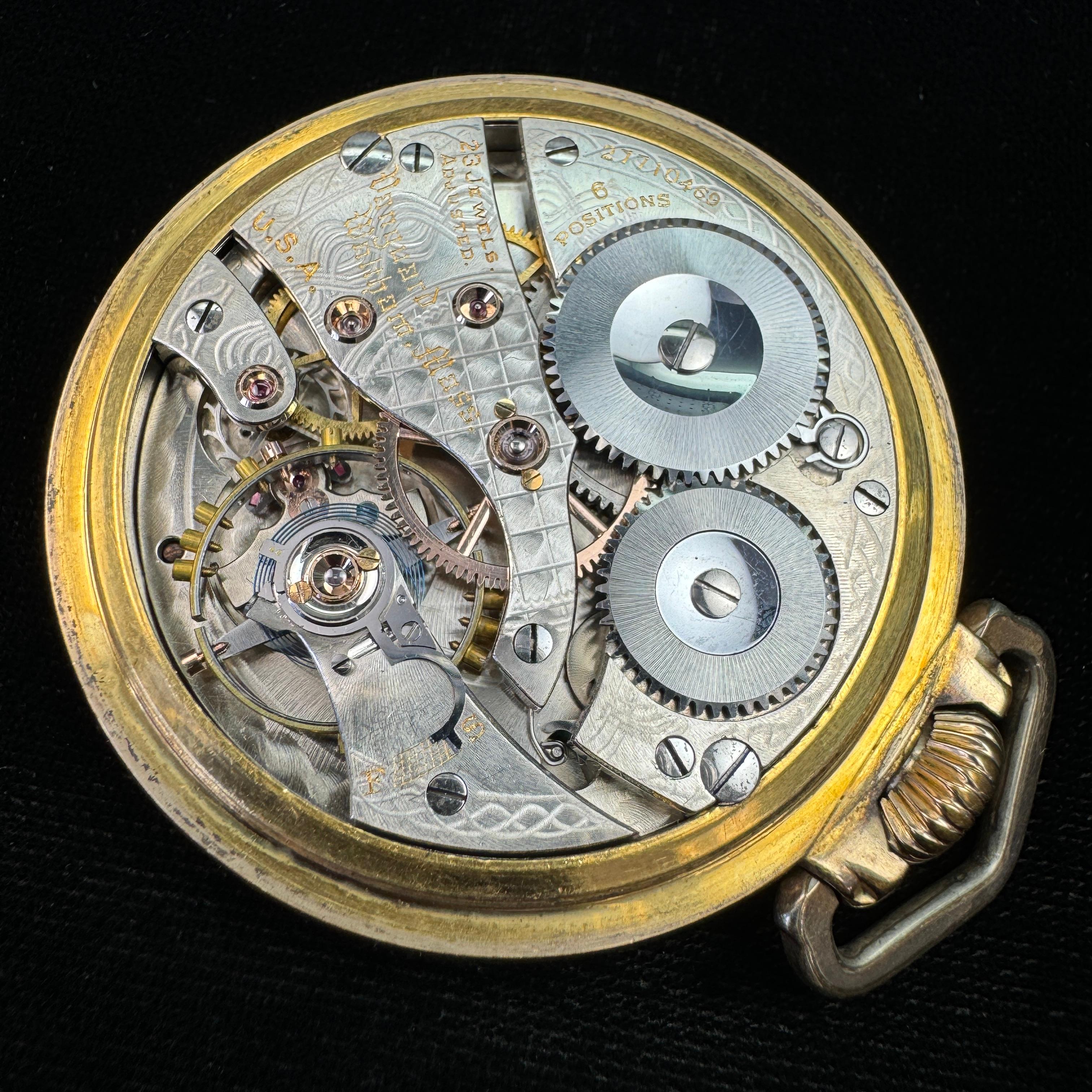 Circa 1932 23-jewel Waltham "Vanguard" Model 1908 open face pocket watch