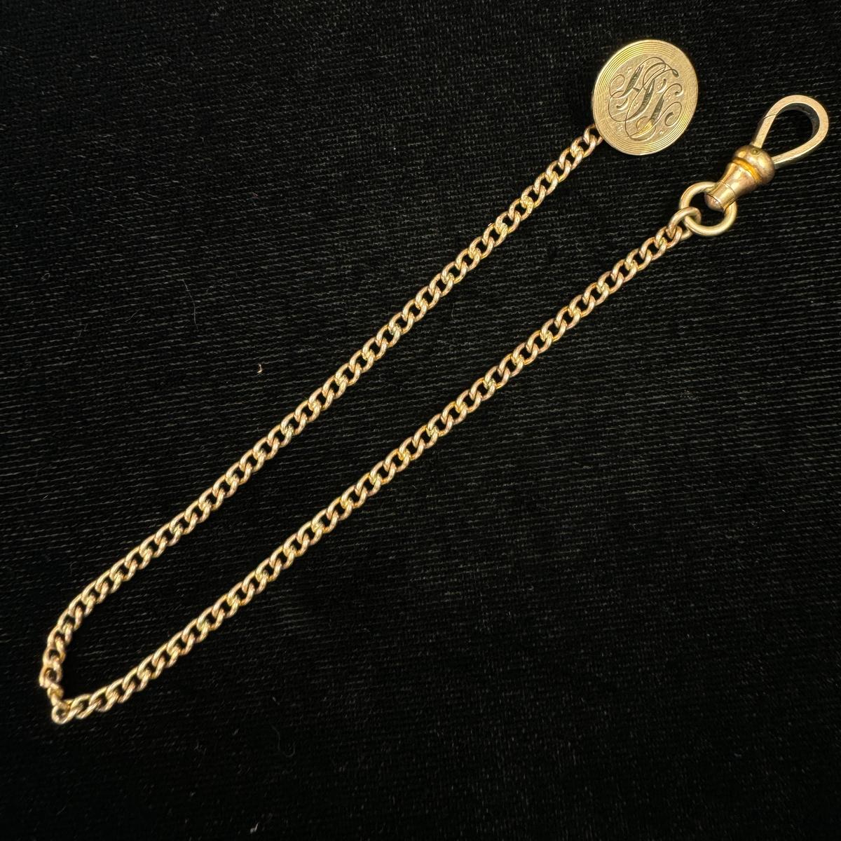 Vintage Simmons yellow gold-filled watch chain