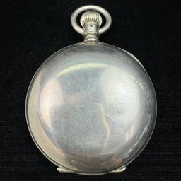 Circa 1885 7-jewel American Waltham "Sterling" model 1877 lever-set covered pocket watch