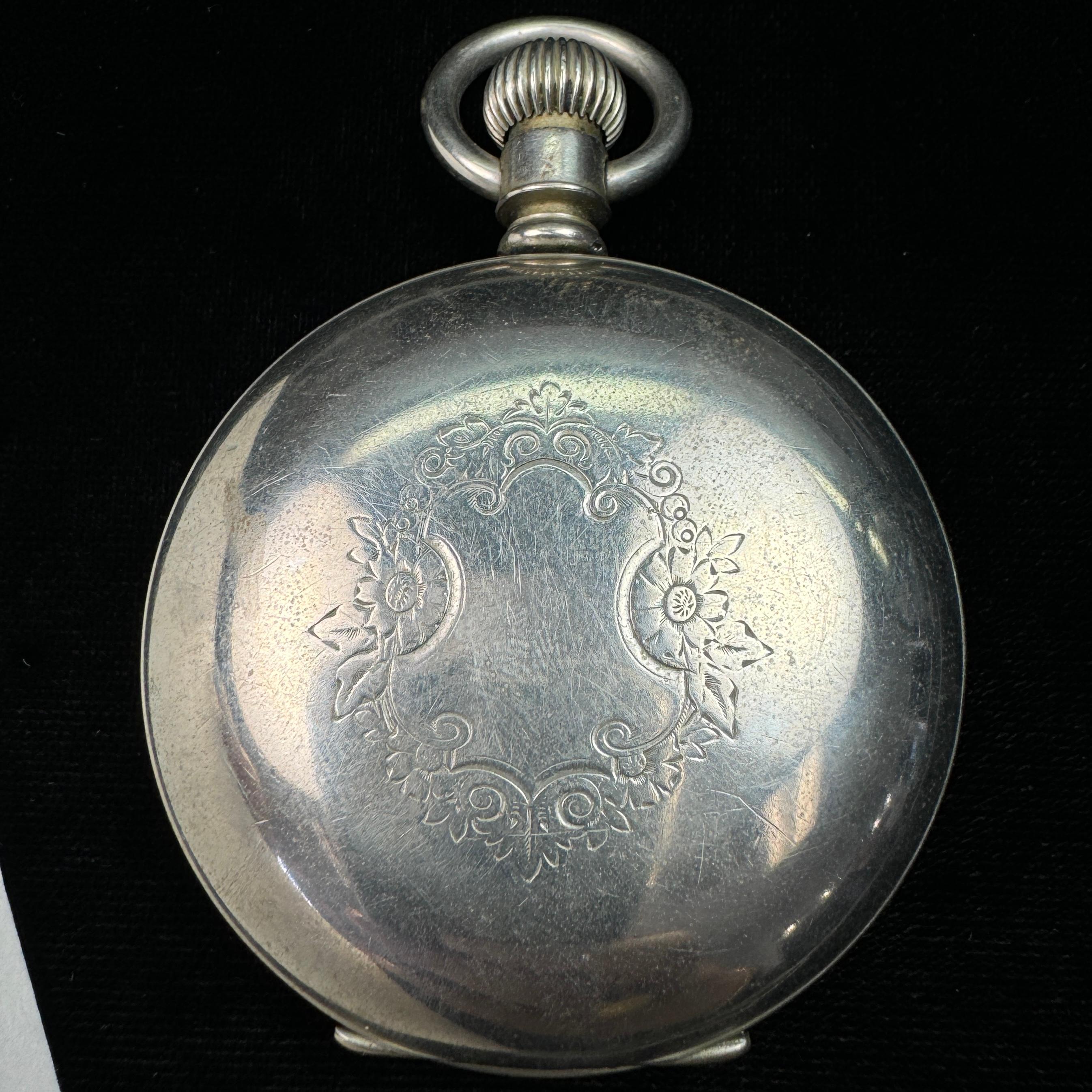 Circa 1885 7-jewel American Waltham "Sterling" model 1877 lever-set covered pocket watch