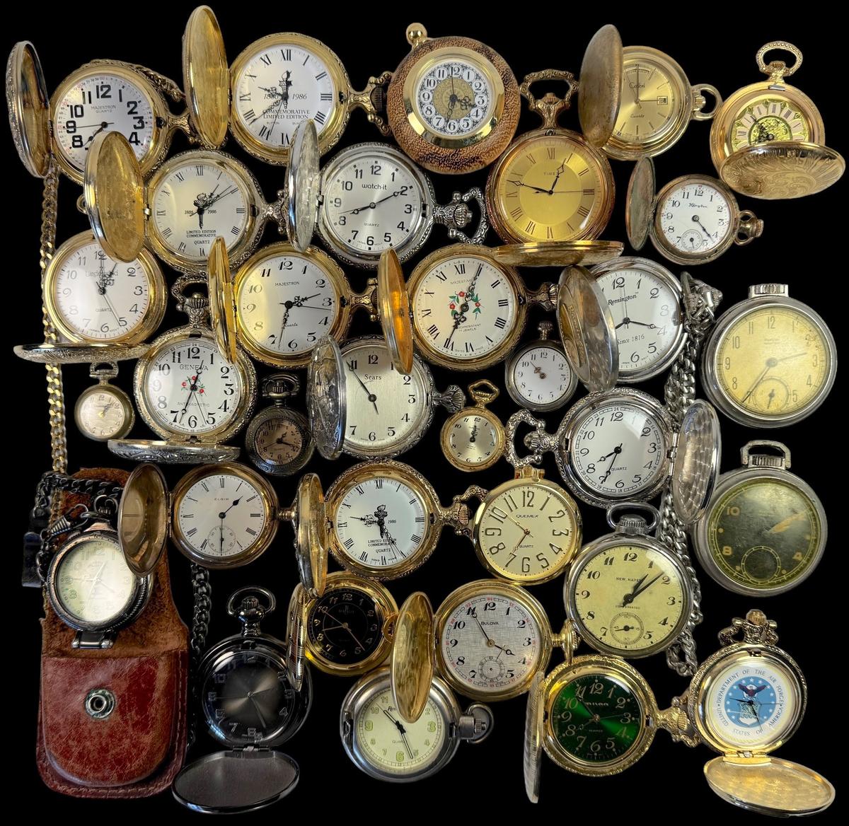 Lot of 33 estate pocket watches