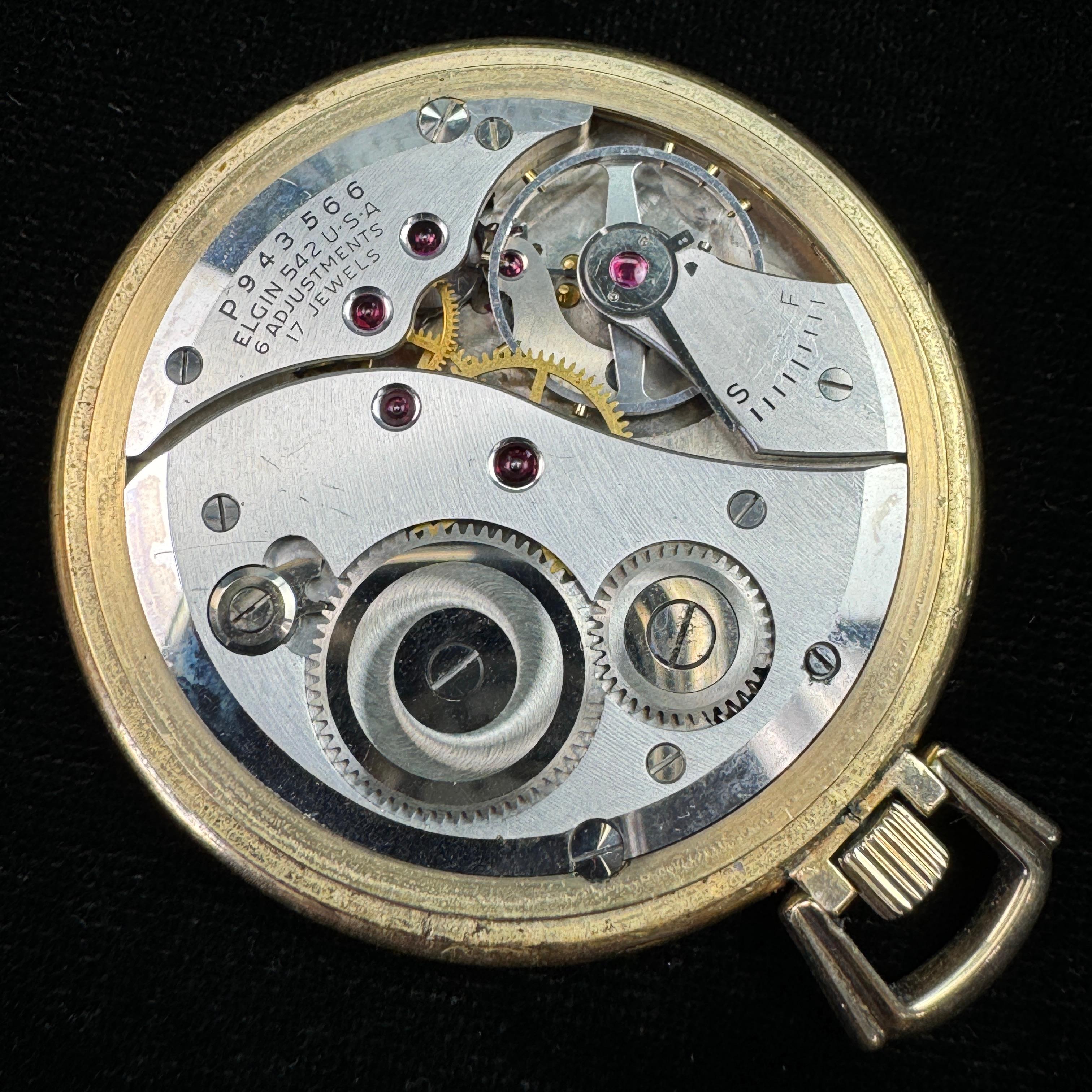 Circa 1951 17-jewel Elgin De Luxe model 5 open face pocket watch