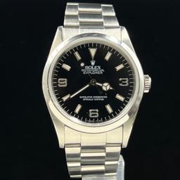 Authentic estate Rolex Explorer stainless steel man's wristwatch