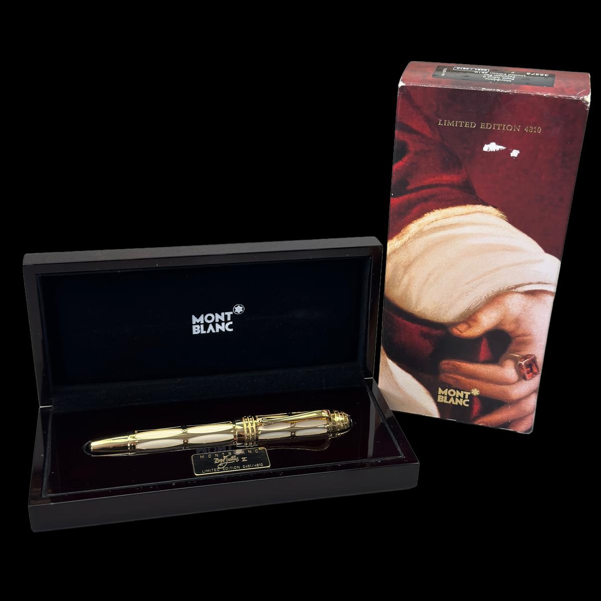 Authentic estate 2005 Montblanc Pope Julius II 0451/4810 Limited Edition gold-plated fountain pen