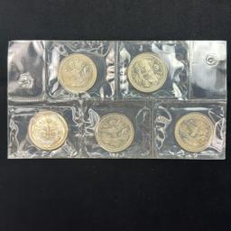 Lot of 5 1988 Republic of the Marshall Islands $5 U.S. Space Shuttle commemoratives