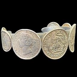 Vintage Great Britain & Canada coin bracelet