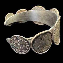 Vintage Great Britain & Canada coin bracelet