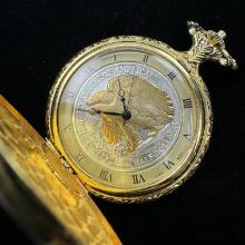 Like-new modern quartz covered pocket watch