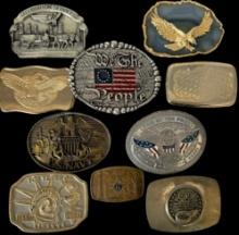 Lot of 10 estate miscellaneous belt buckles