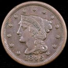 1846 error U.S. braided hair large cent