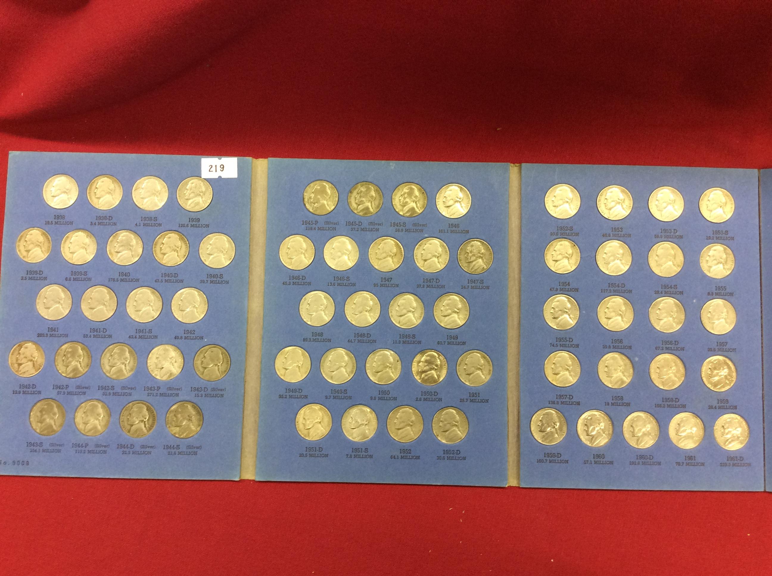 Complete Jefferson Nickel Set, 1938-1961-D, Key Dates38-D, 38-S, 39-D, 50-D