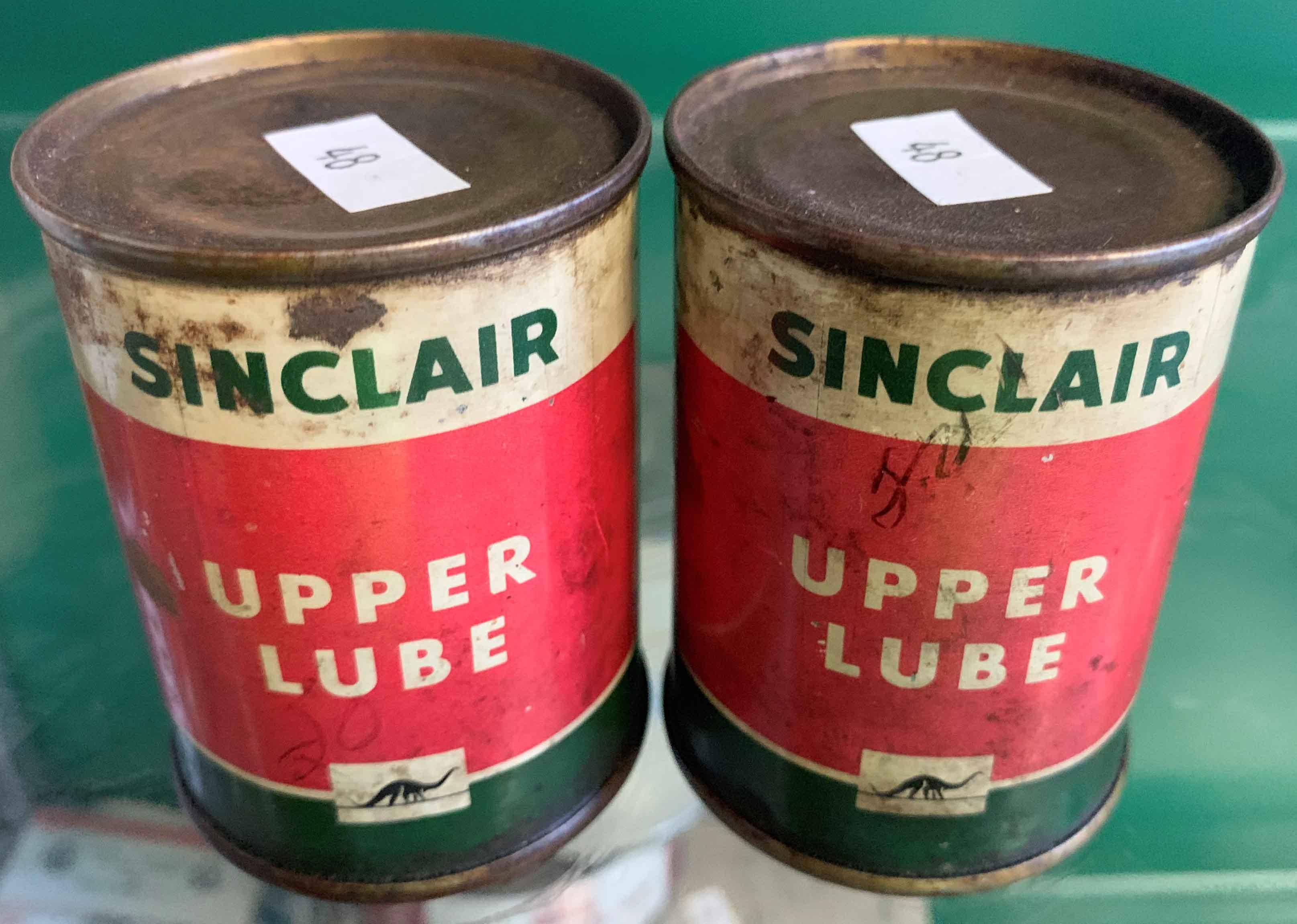 Sinclair Upper Lube Cans Full