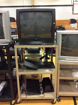 Metal Cart and Contents