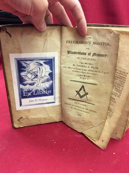 1802 "The Freemason's Monitor or Illustrations of Marsonry" By: Thomas Smit