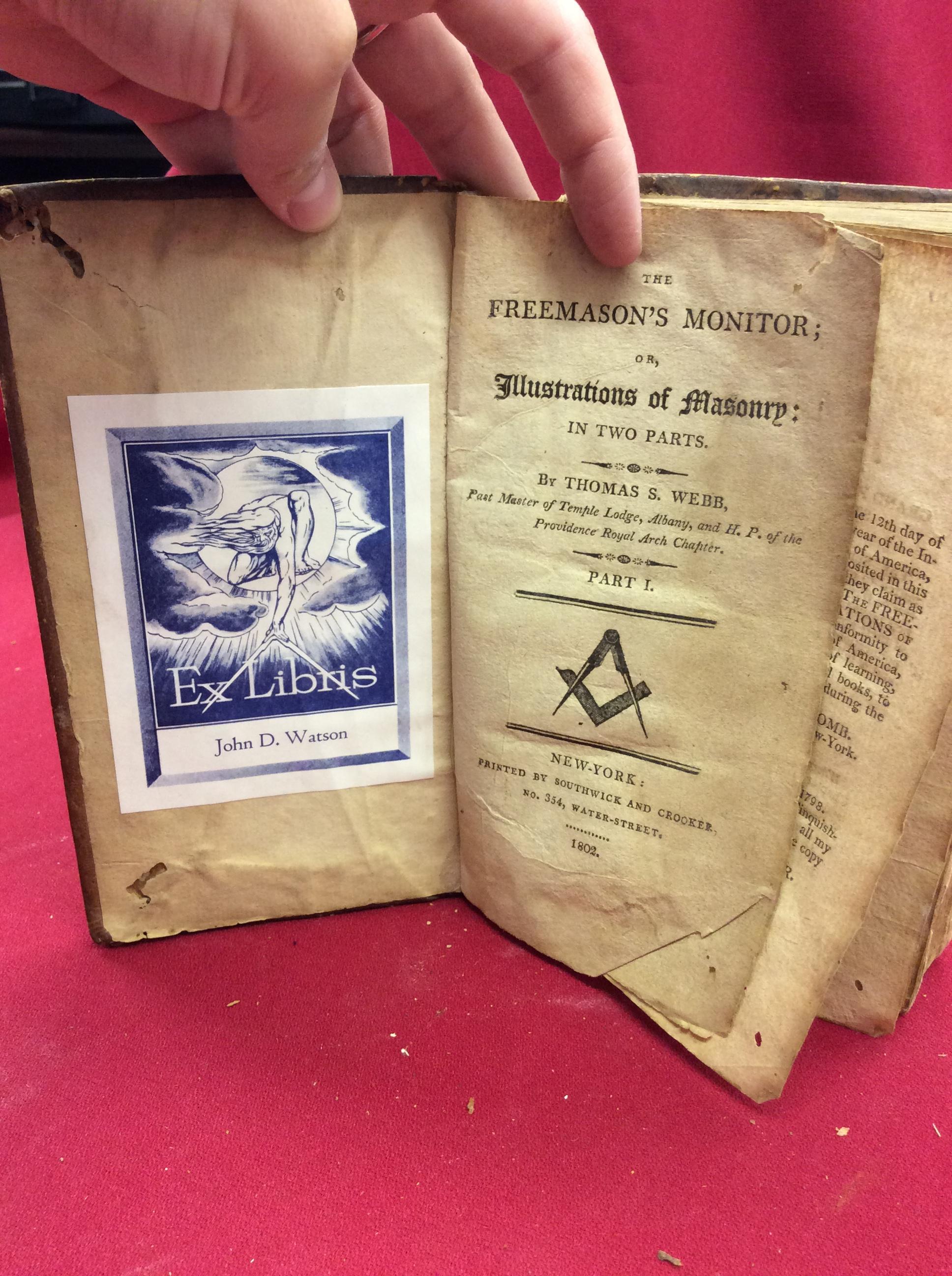 1802 "The Freemason's Monitor or Illustrations of Marsonry" By: Thomas Smit
