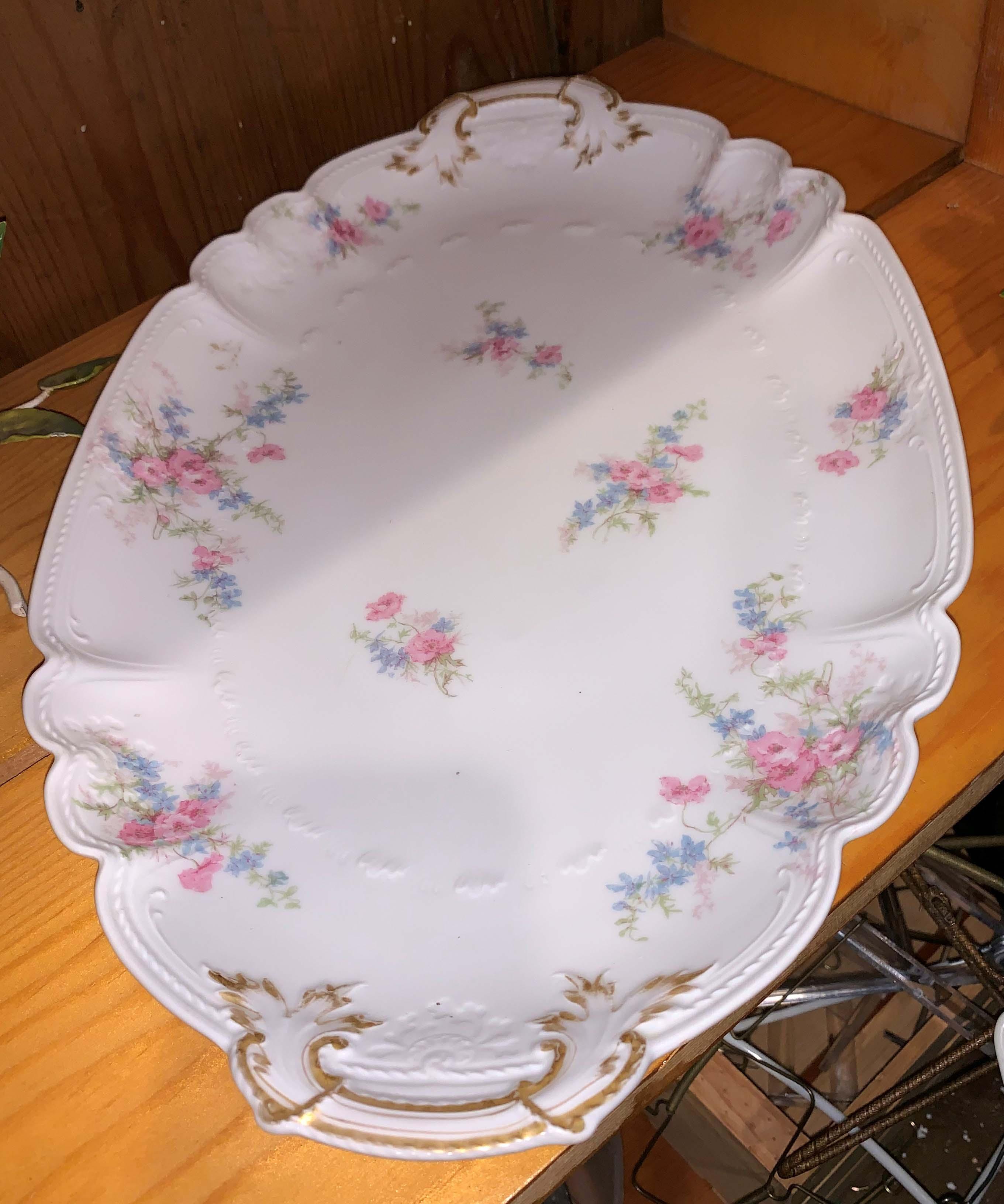 Porcealin Handled Serving Platter