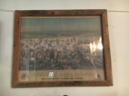 Framed Anheuser Busch Brewing Association "Custer's Last Fight" Sign