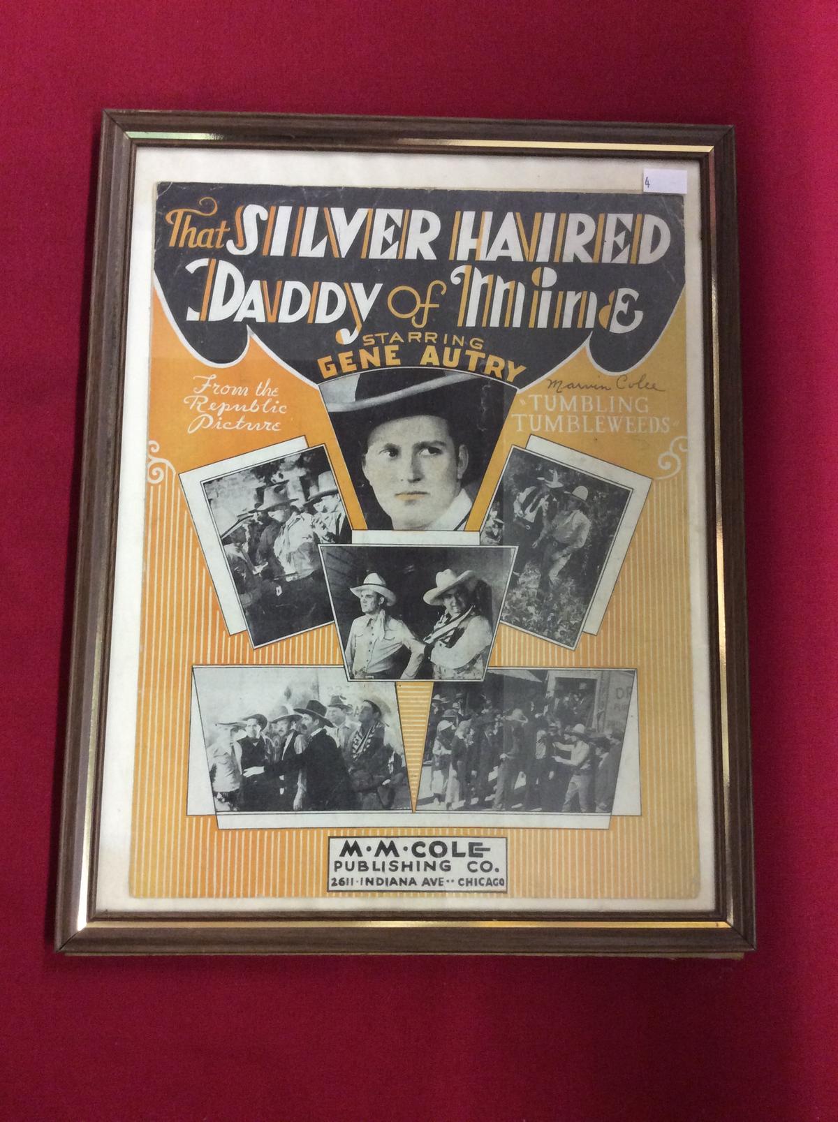 "That Silver Haired Daddy of Mine" Starring Gene Autry Framed Poster