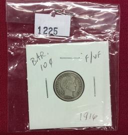 1916 Barber Dime F/VF