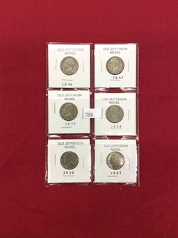 (6) Old Jefferson Nickels