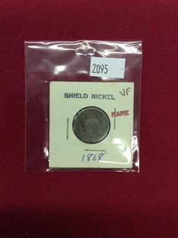 1868 Shield Nickel, VF
