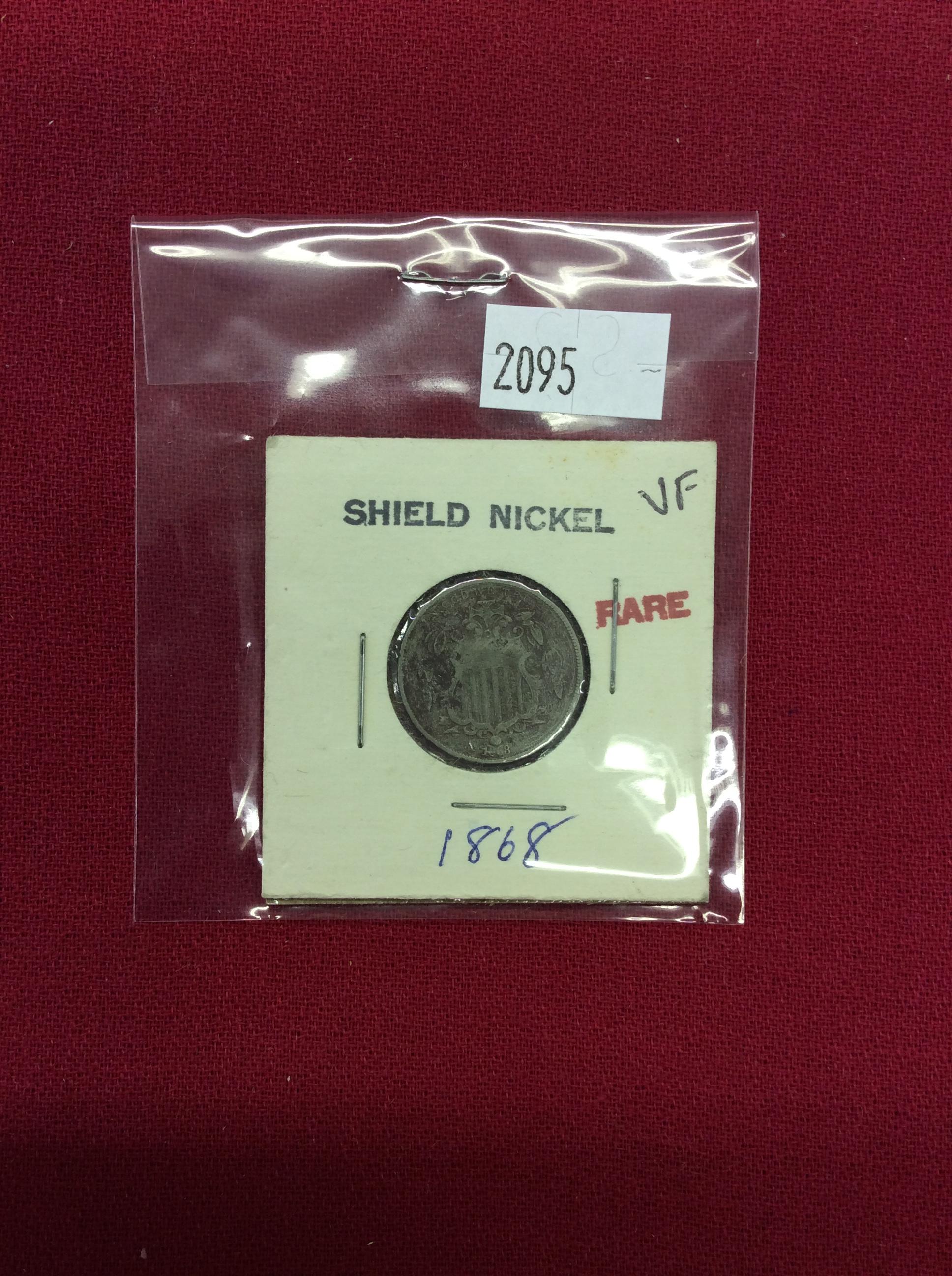 1868 Shield Nickel, VF