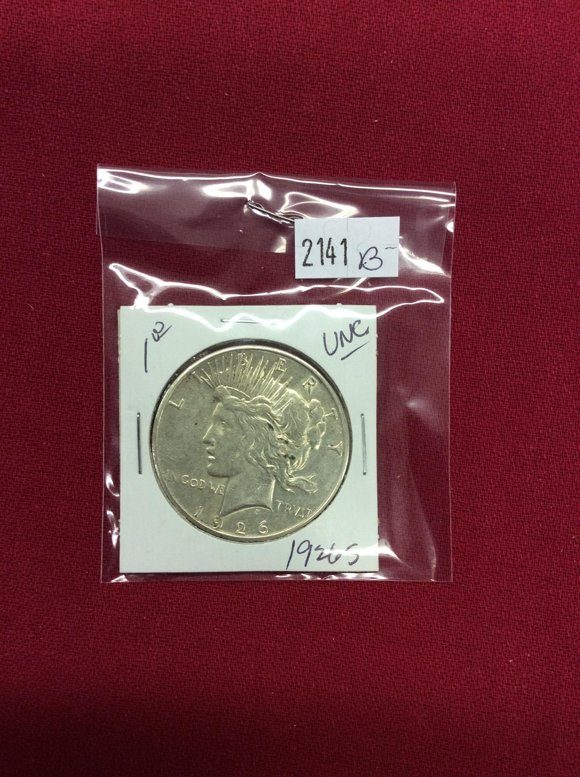 1926-S Peace Dollar, UNC