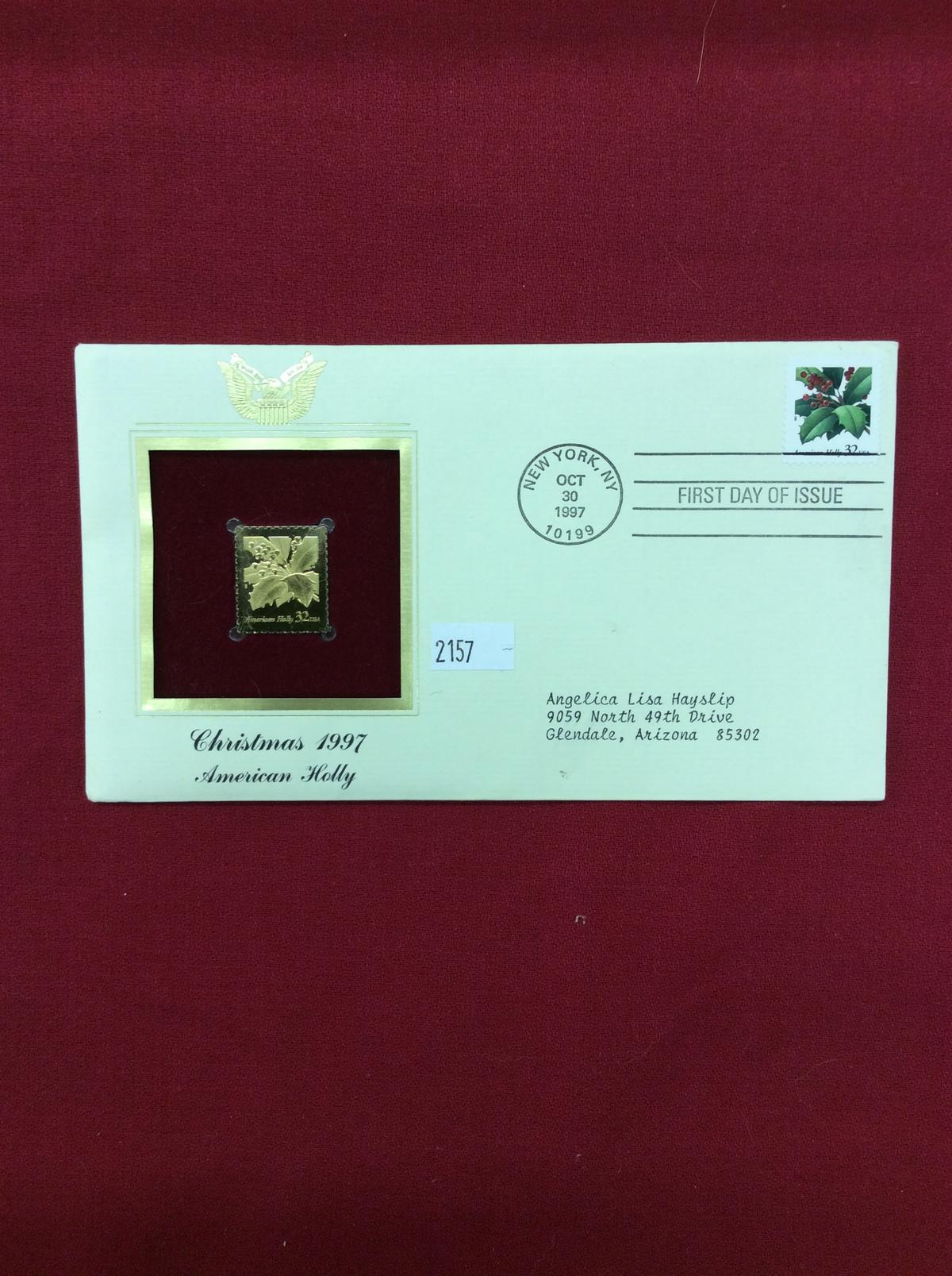 1997 24k First Day Commemorative Christmas Stamp