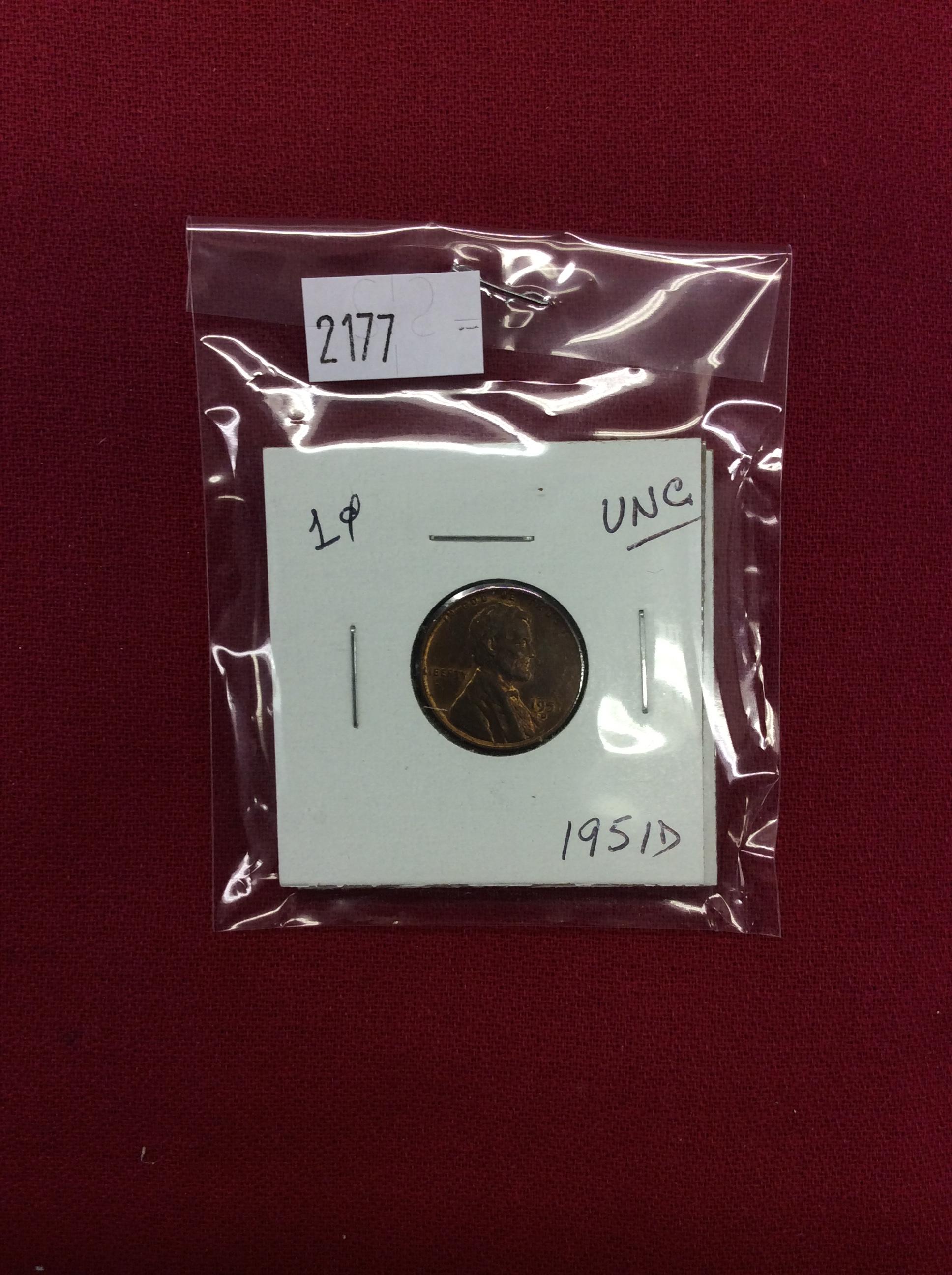 (2) Lincoln Head Cents: 1951-D, UNC & 1944-D, UNC