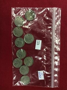 (10) Buffalo Nickels