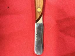 RARE Bowen Knife Co. muzzle loading patch knife, wood handle with lanyard h