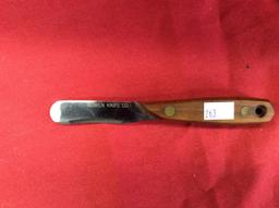 RARE Bowen Knife Co. muzzle loading patch knife, wood handle with lanyard h