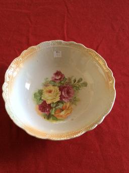 Germany Porcelain Deep Bowl - Rose Pattern