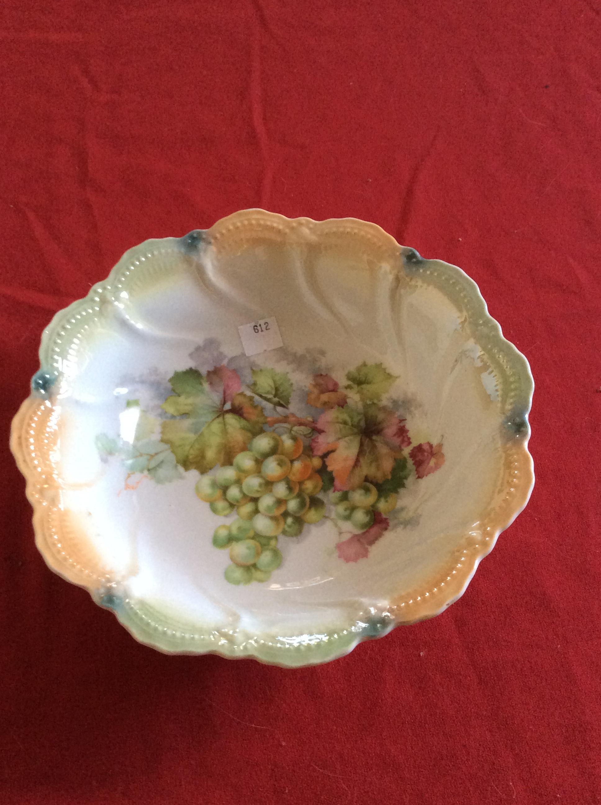 Germany Porcelain Deep Bowl - Grapes Pattern