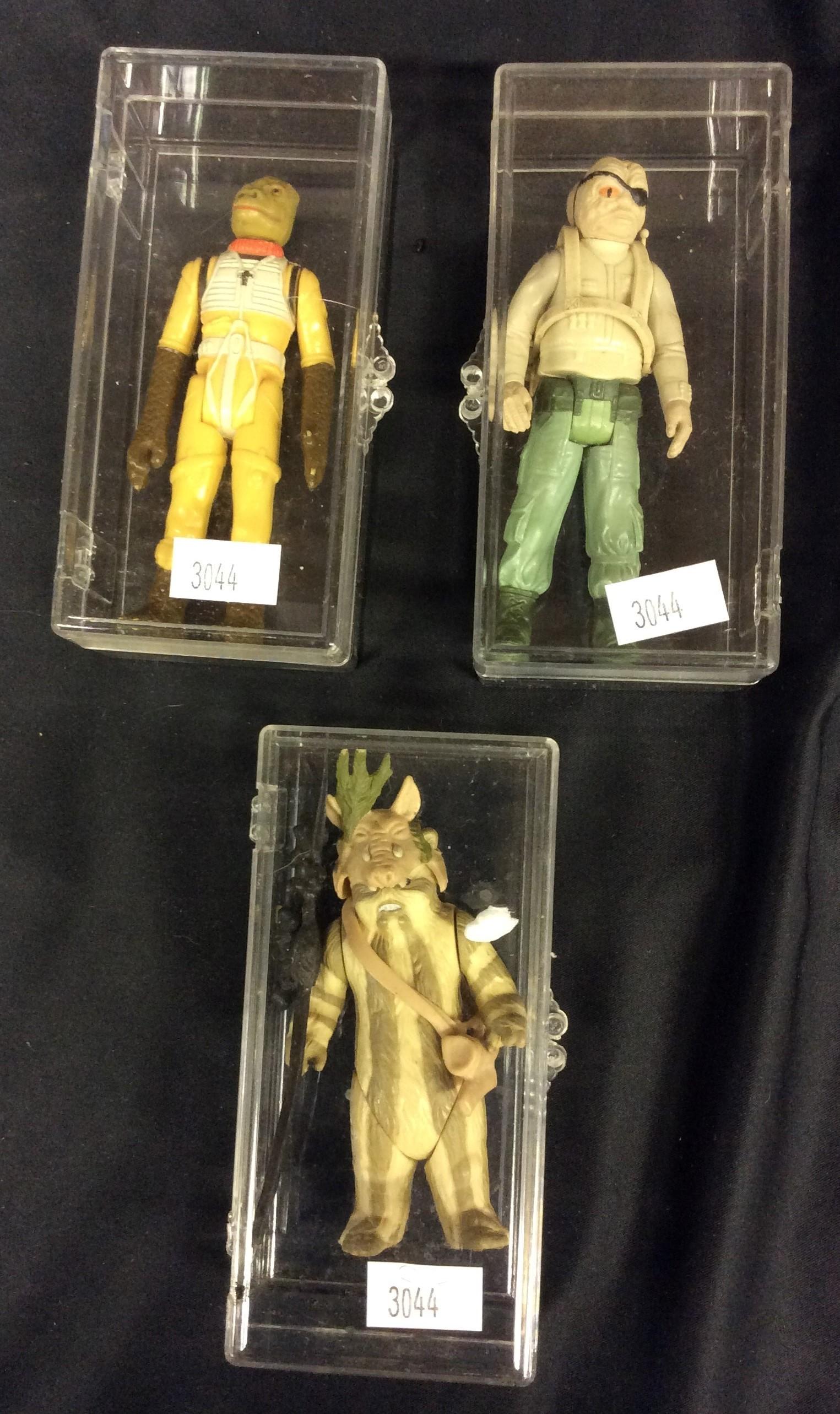 3 Star Wars Figures: Ewok, Bossk, Orrimaarko