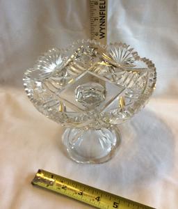 Cut Glass Pedestal Compote