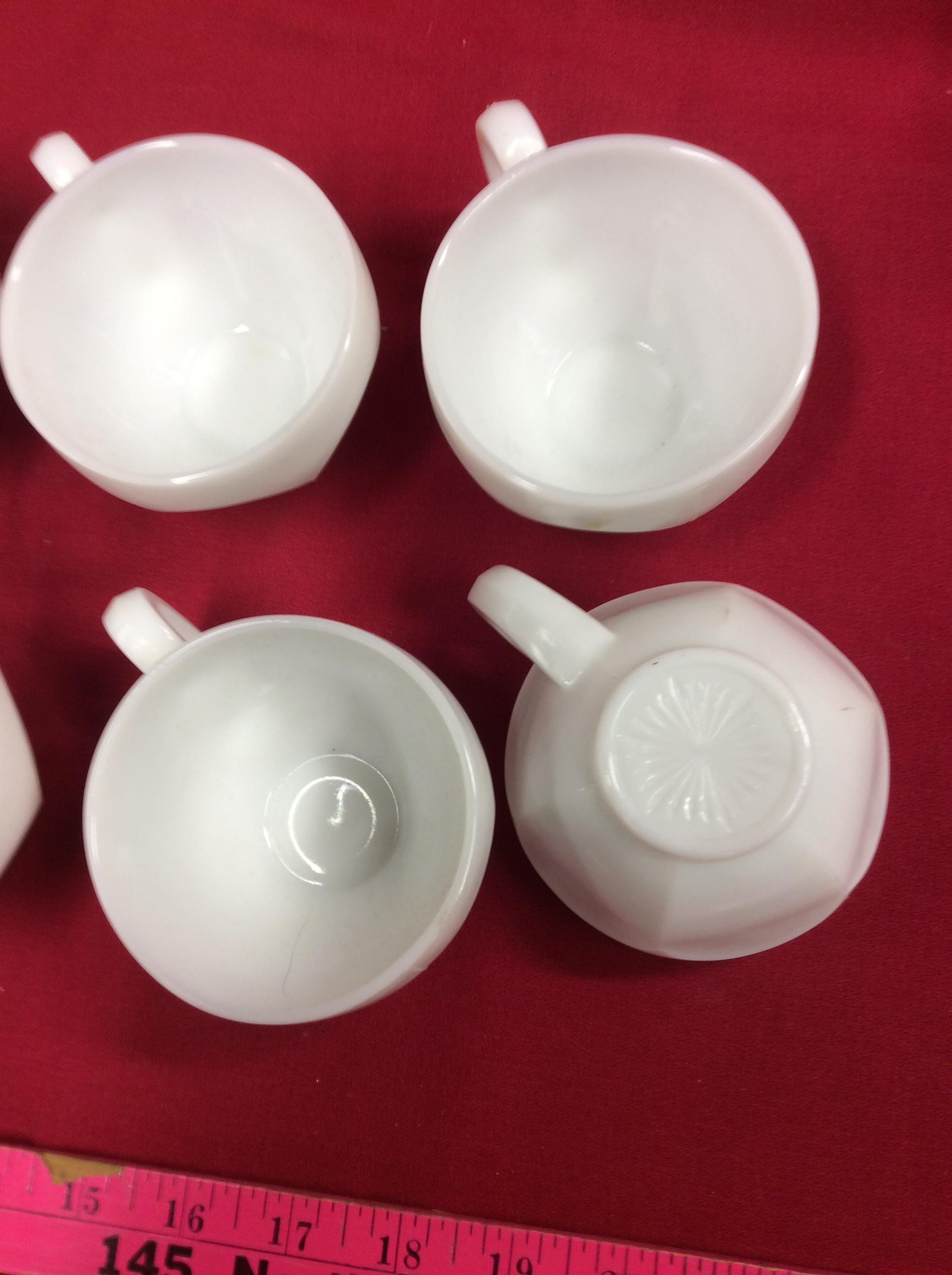 10 Milk Glass Cups