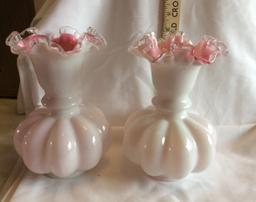 Pair Of Fenton Vases