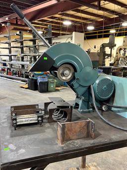 Chop saw 5hp , 3 phase with stand 36x36x32 - A $50 Rigging fee will be added to the winning invoice