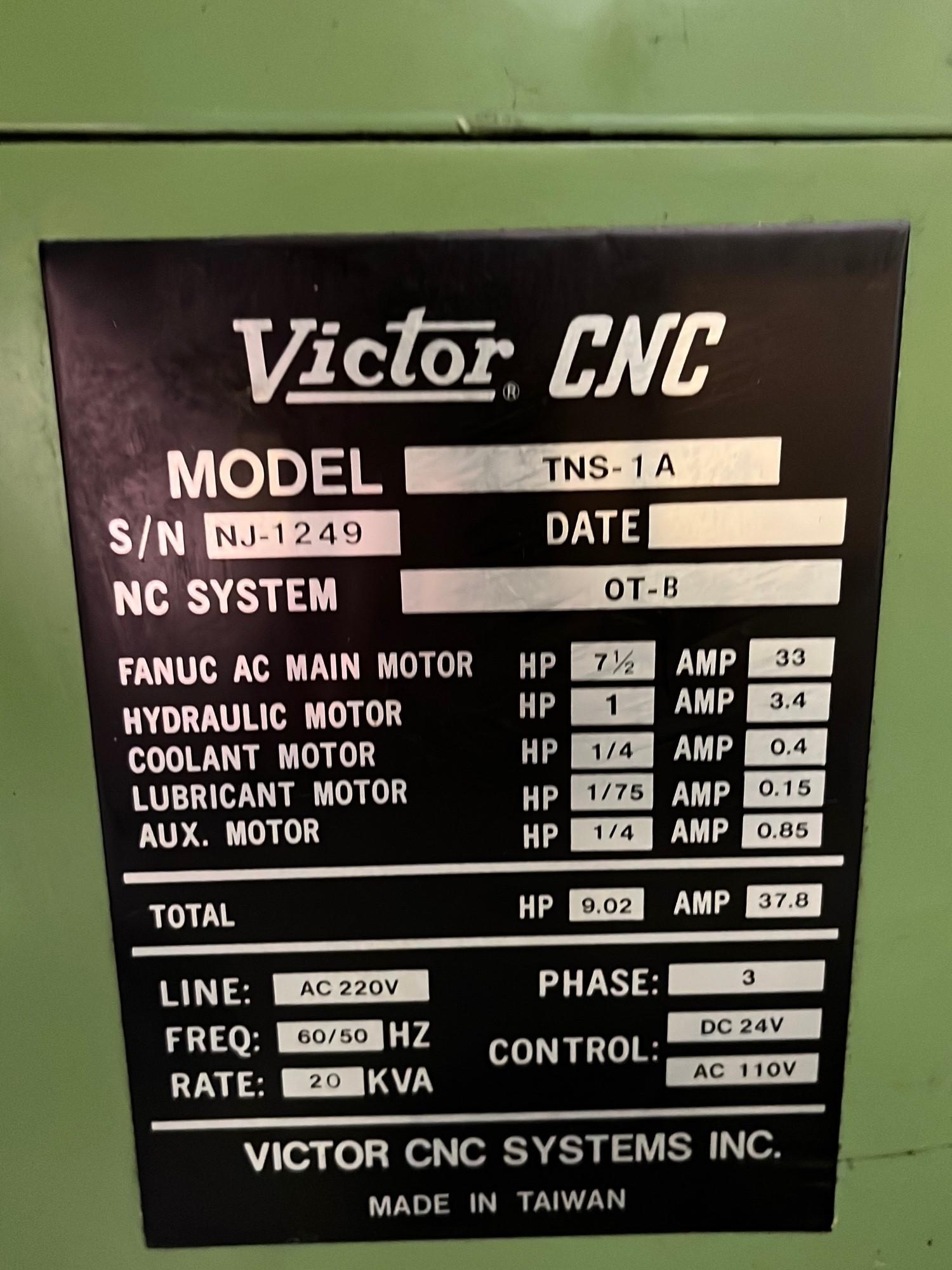 Victor TNS-1A CNC Lathe w/ Fanuc O-T Control - A $800 Rigging fee will be added to the winning invoi