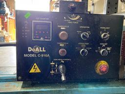 DoAll model C-916a horizontal band saw, feed stock roller not included - A $200 Rigging fee will be