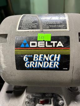 Delta 6" bench grinder on pedestal 40" tall - A $50 Rigging fee will be added to the winning invoice