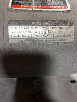 Delta 6" bench grinder on pedestal 40" tall - A $50 Rigging fee will be added to the winning invoice