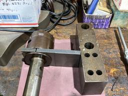 Work Bench and Cabinet w/ 5c collets, tooling, 4.5" visc - table 70x34x33"